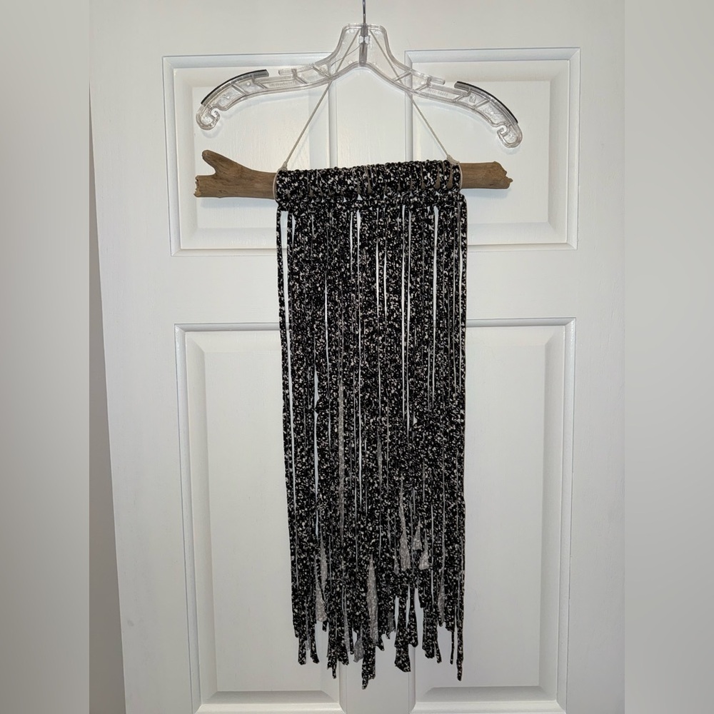 Black and White Fringe Wall Hanging
